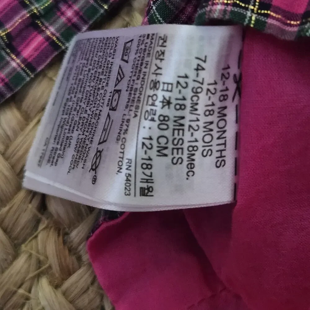 Baby Gap Girls Pink Striped‎ Long Sleeve Button down Top Size 12-18m